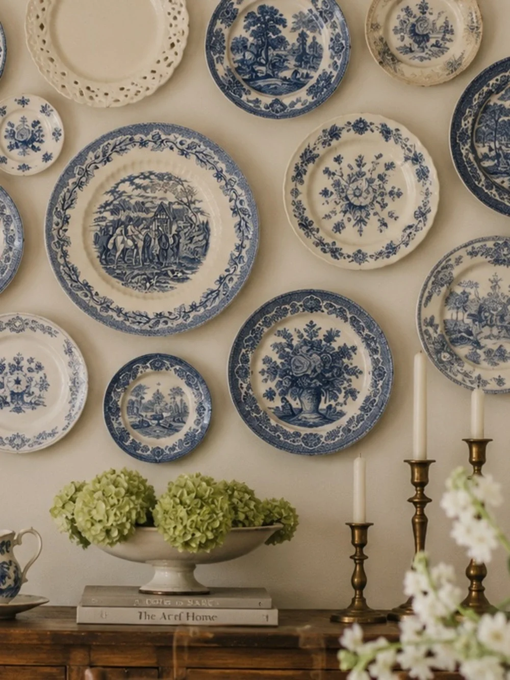 Royal Wessex Blue White Transferware 10” Plate Wall | Fox Hunt English Cottage